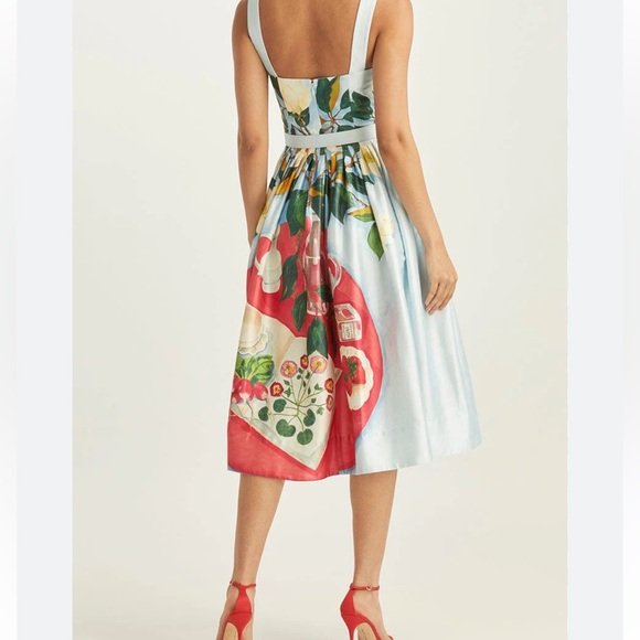 Oscar de la Renta mikado tablescape dress size 10 NWOT - Picture 10 of 11